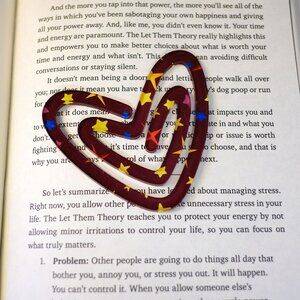 Heart Shaped Acrylic Colorful Paperclip, Handmade, trending, page holder, clip